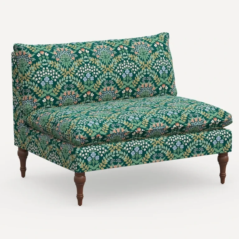 Louie Bramble Emerald Armless Loveseat