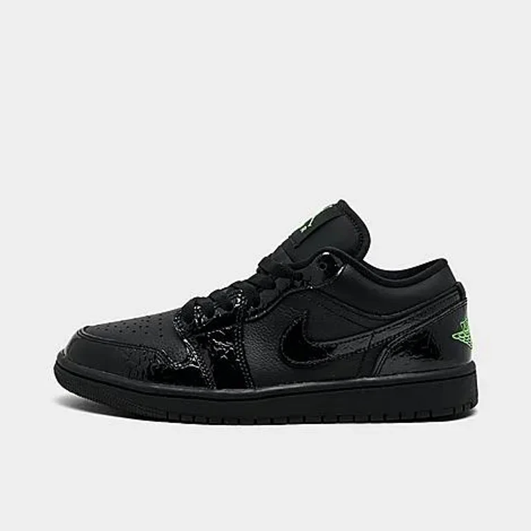 Jordan Women's Air 1 Low SE Casual Shoes in Black/Scream Green/Black Size: 5.5