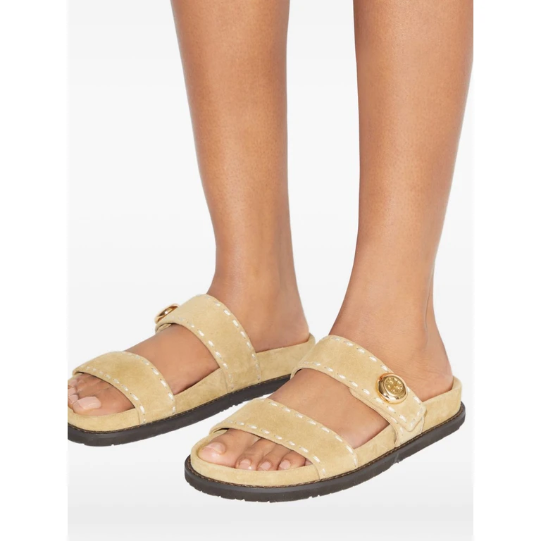 Tory Burch Sandals Beige Calf Suede - Women