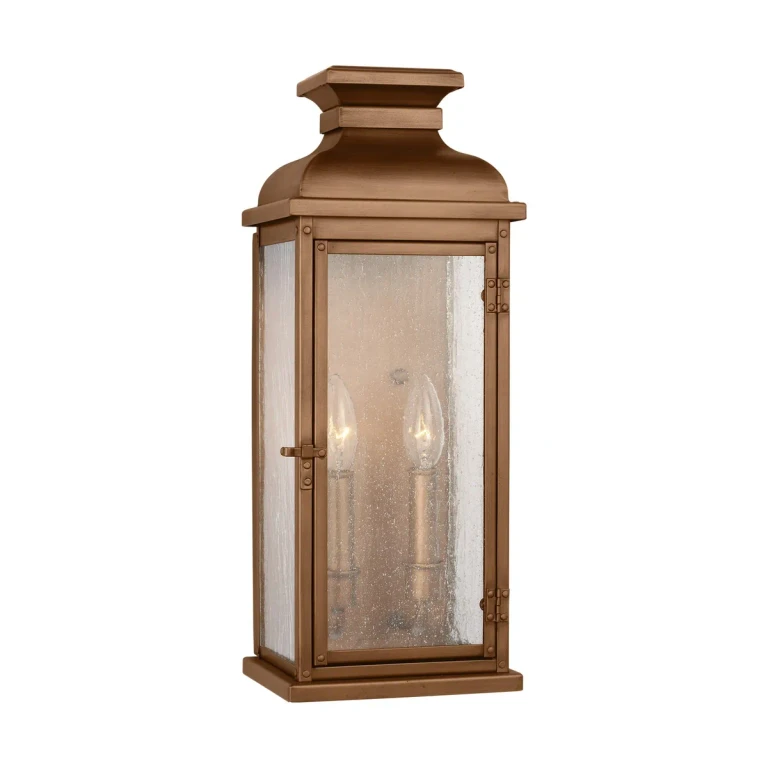 Natural Copper Wall Lantern from the Pediment Collection