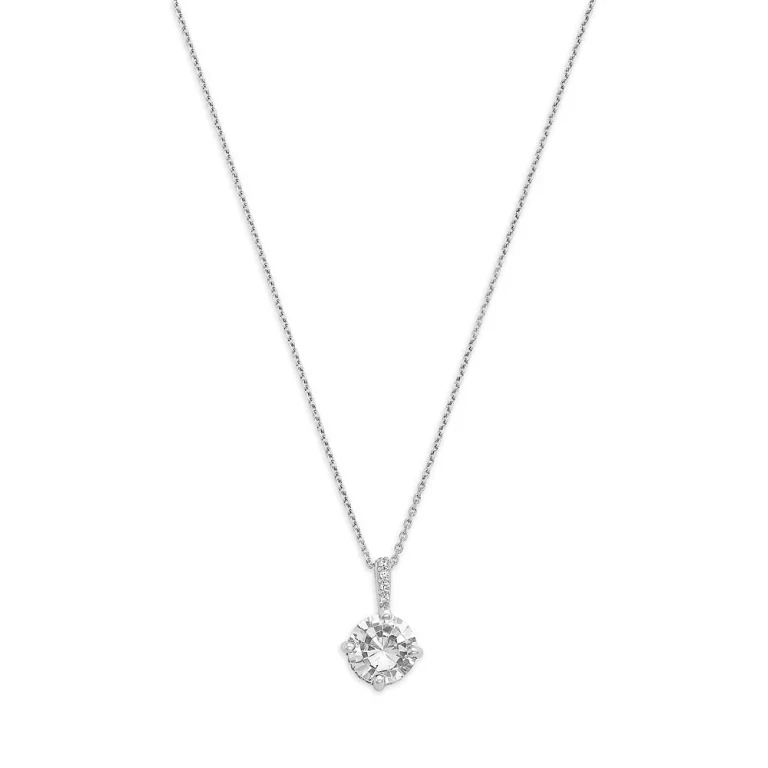 Luxe Collection Certified Lab Grown Diamond Solitaire Pendant Necklace in Platinum White, 1.5 tcw