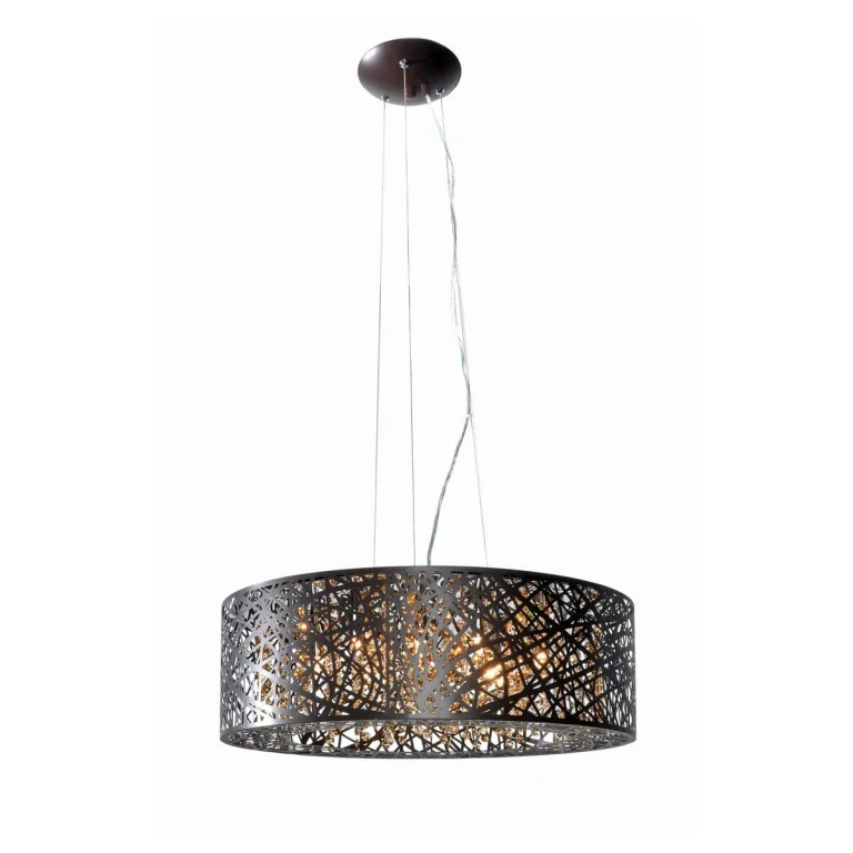 ET2 Inca 23.5" 9-Light Cognac Glass Pendant in Bronze