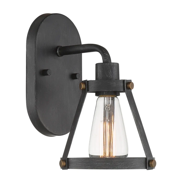 Weathered Pewter One Light Wall Sconce from the Wicker Park Collection