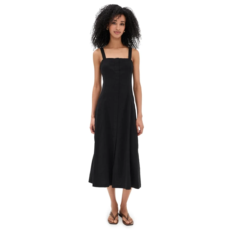 Theory Button Front Dress Black 6