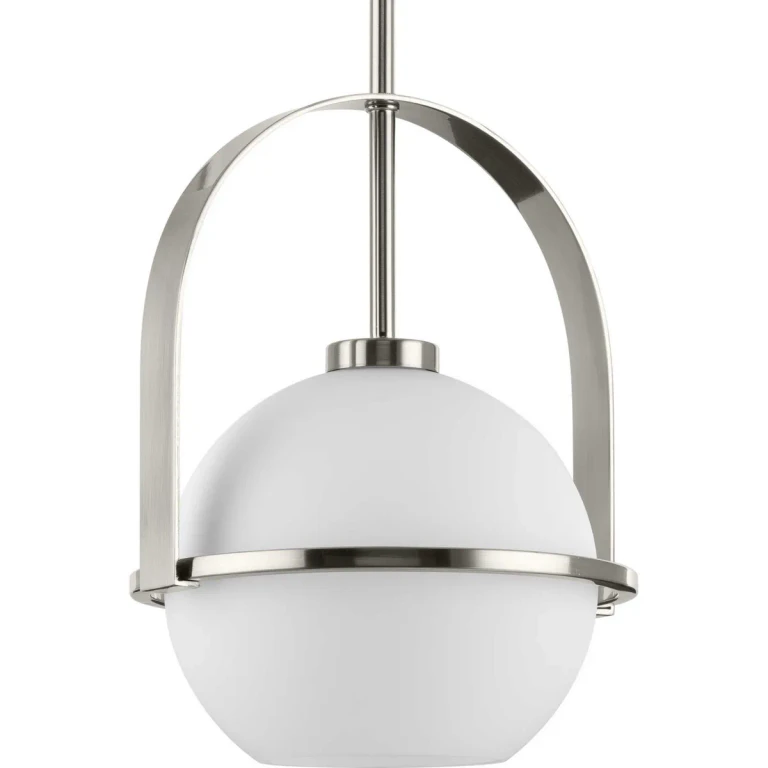 Brushed Nickel One Light Pendant from the Delayne Collection