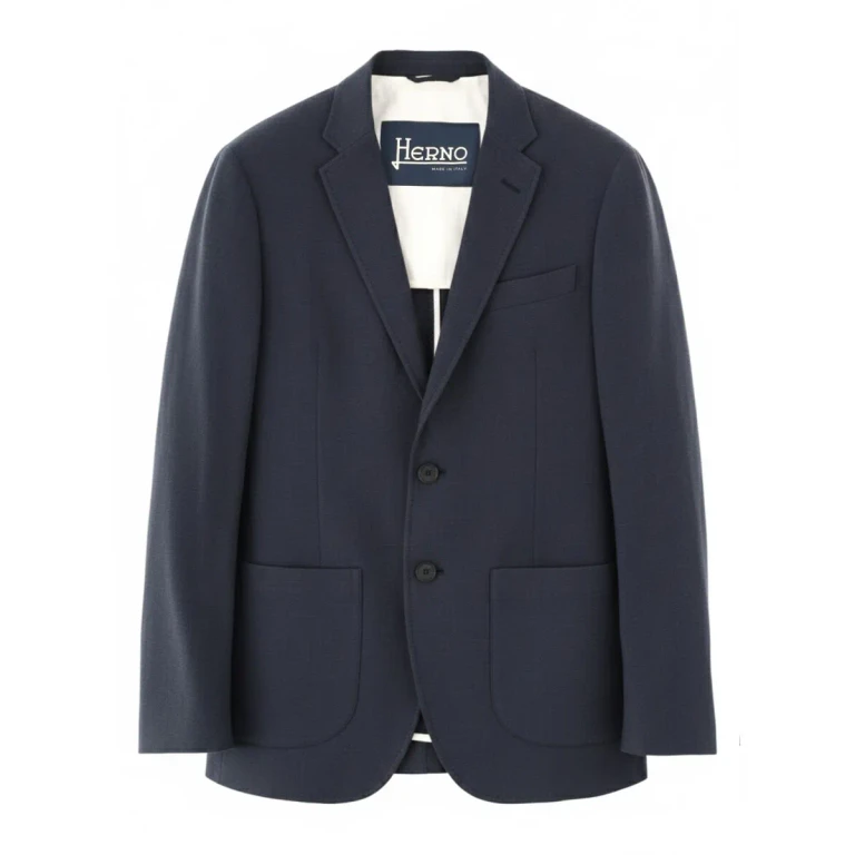 Blazer elegante de lino de una sola botonadura con solapas de muesca y bolsillos de parche