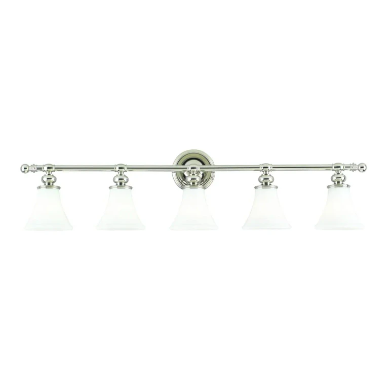 Weston 5-Light 43" Bathroom Vanity Light in Polished Nickel