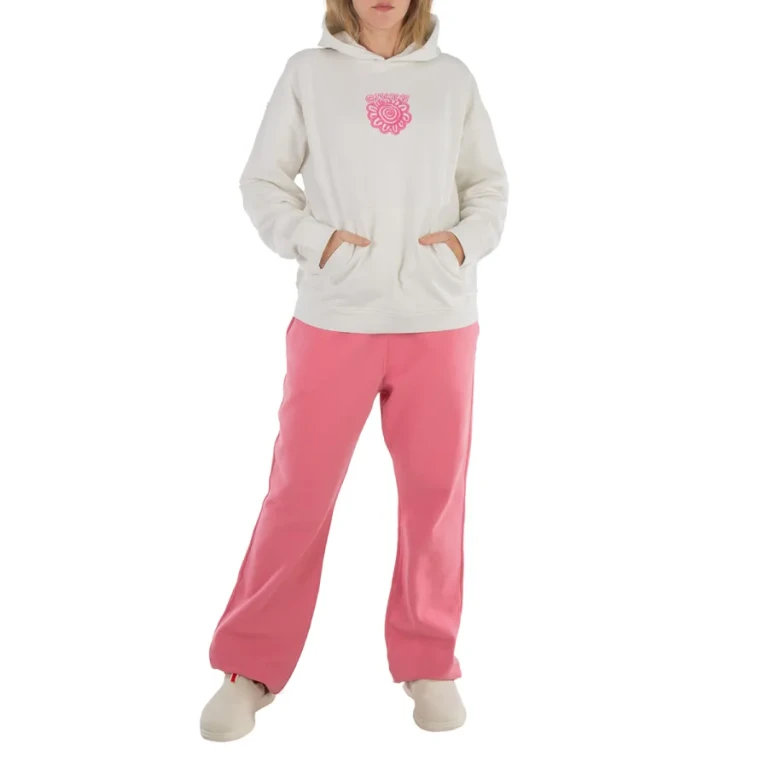 Ganni Egret Isoli Flower Cotton Oversized Hoodie