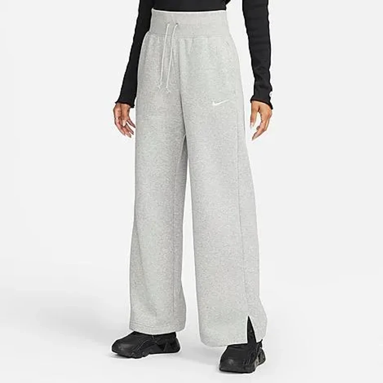 Nike Women's Sportswear Phoenix Fleece High-Waisted Wide-Leg Sweatpants in Elemental Pink/Sail Size: XXS