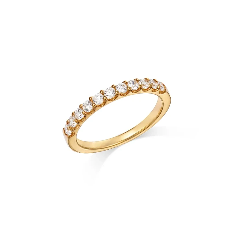 Round Cut Certified Diamond Band in 14K Yellow Gold, 0.50 tcw