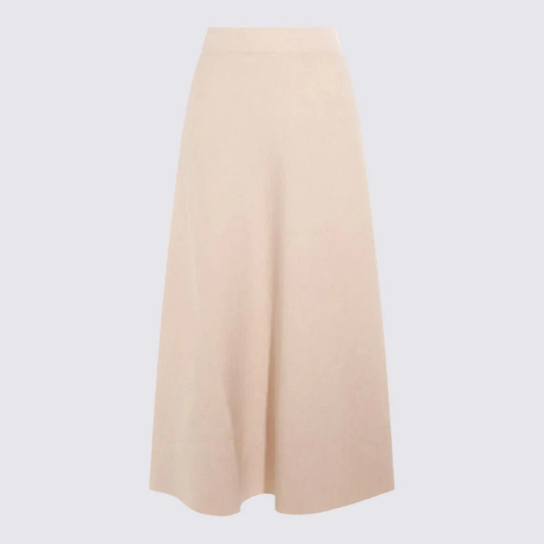 Max Mara Beige Wool Midi Skirt