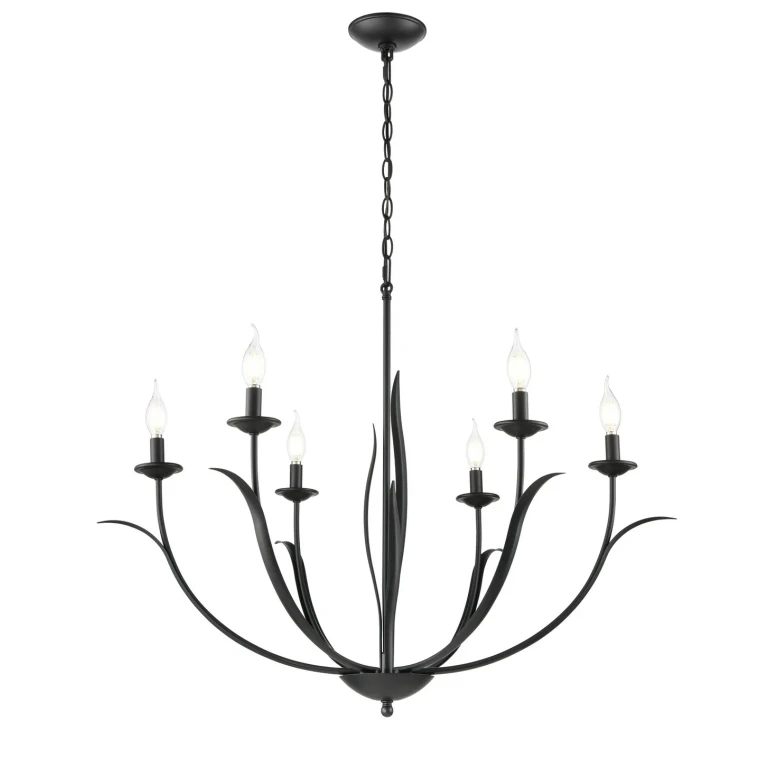 Matte Black Chandelier from the Charlize Collection