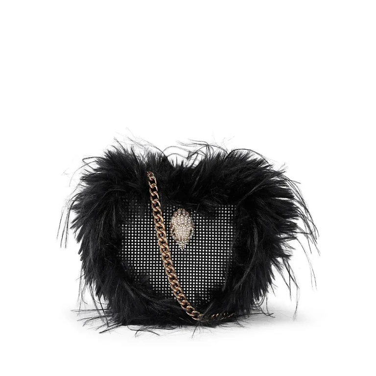 Kurt Geiger London Kensington Heart Mini Faux Fur Crossbody Bag