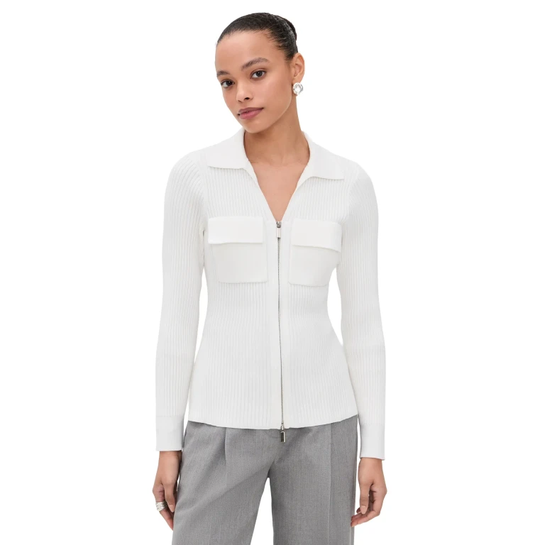 ALIGNE Dahlia Knit Ted Top Ivory XL