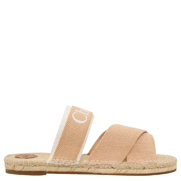 Chloe Logo Embossed Cross Strap Sandals