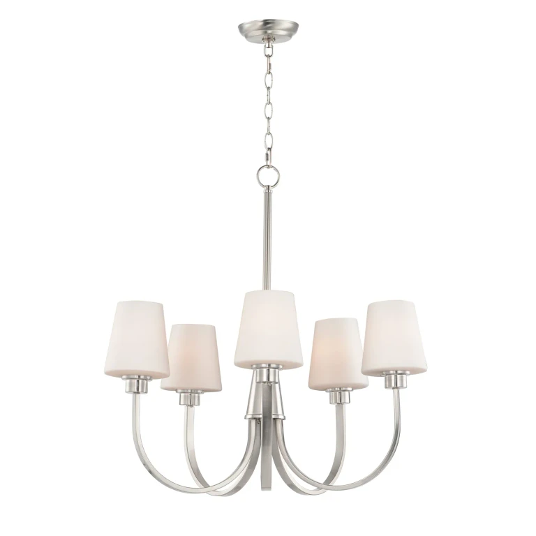 Maxim Shelter 5-Light Transitional Chandelier in Satin Nickel