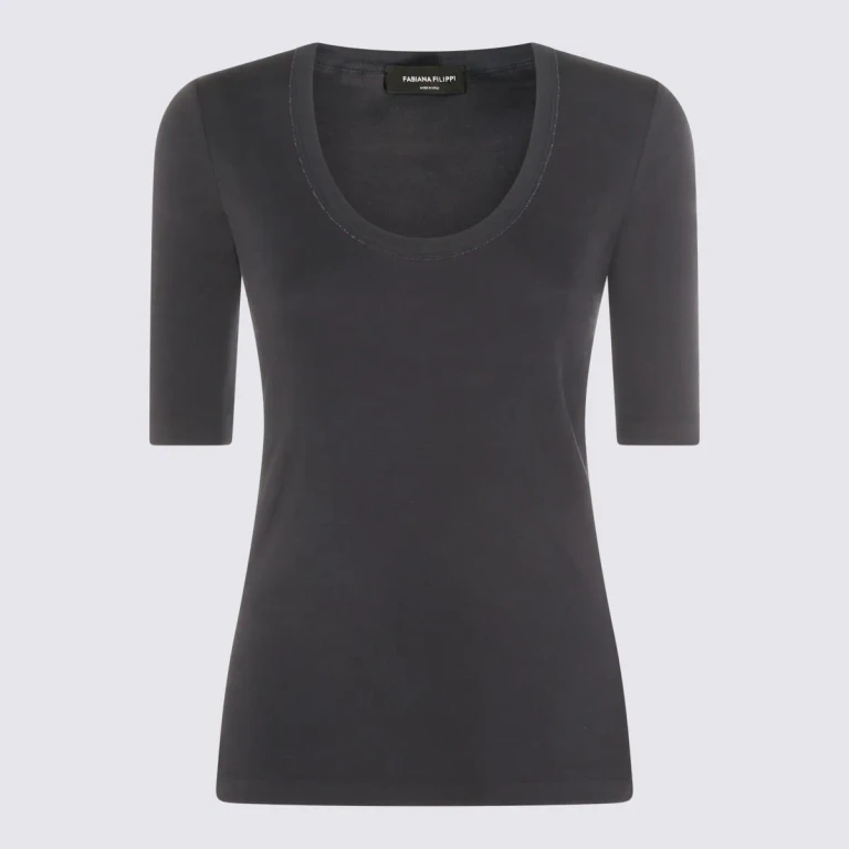 Fabiana Filippi Navy Cotton Top