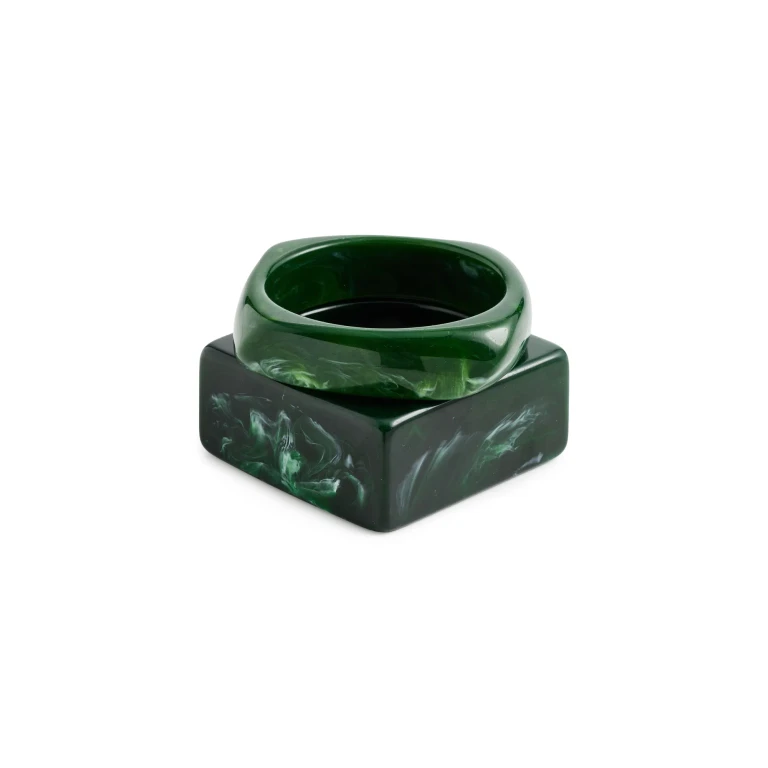 SHASHI Jacques Verde Bangle Set Verde One Size