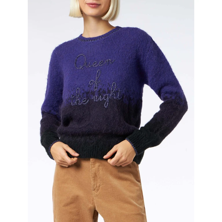 MC2 Saint Barth Crewneck Soft Sweater With Queen Of The Night Embroidery