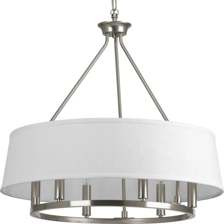 Brushed Nickel Six Light Chandelier from the Cherish Collection