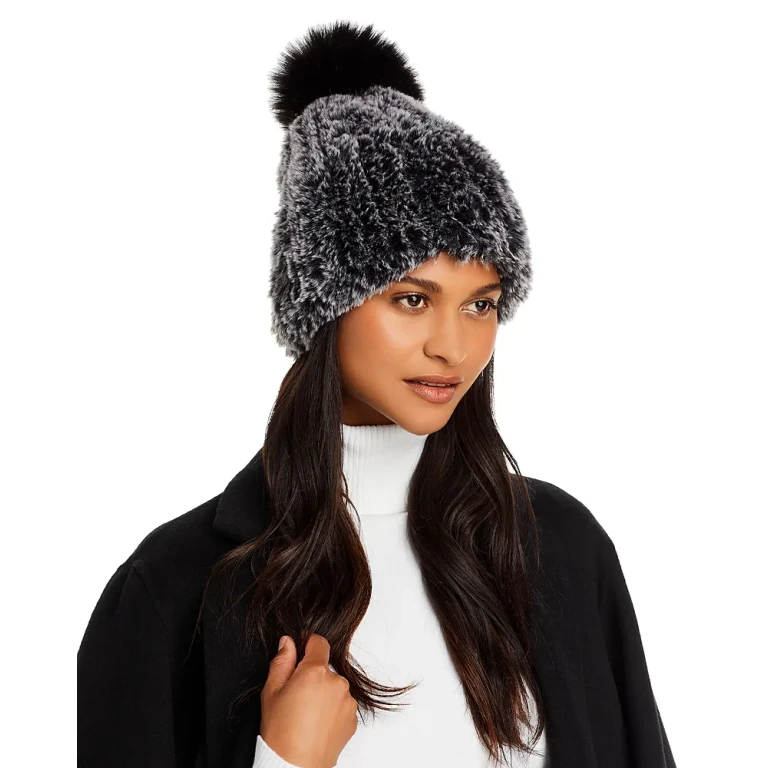 Faux Fur Stretch Knit Beanie