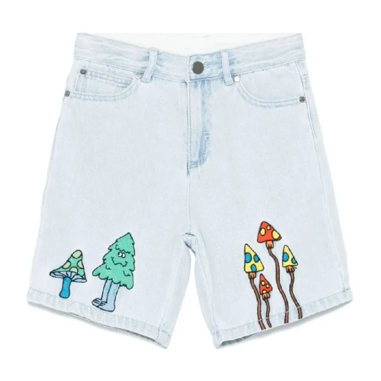 Stella Mccartney Kids Woodland Embroidery Denim Shorts