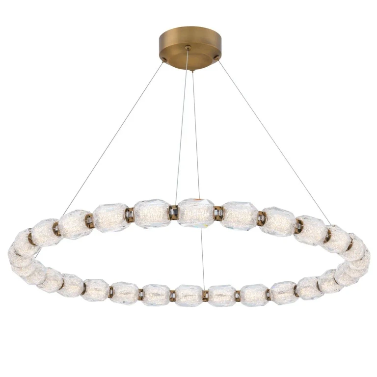 Aged Brass LED Pendant from the Seduction Collection