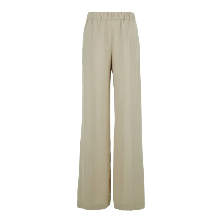 Parosh Beige Womens Elasticized Waist Tech Fabric Pants