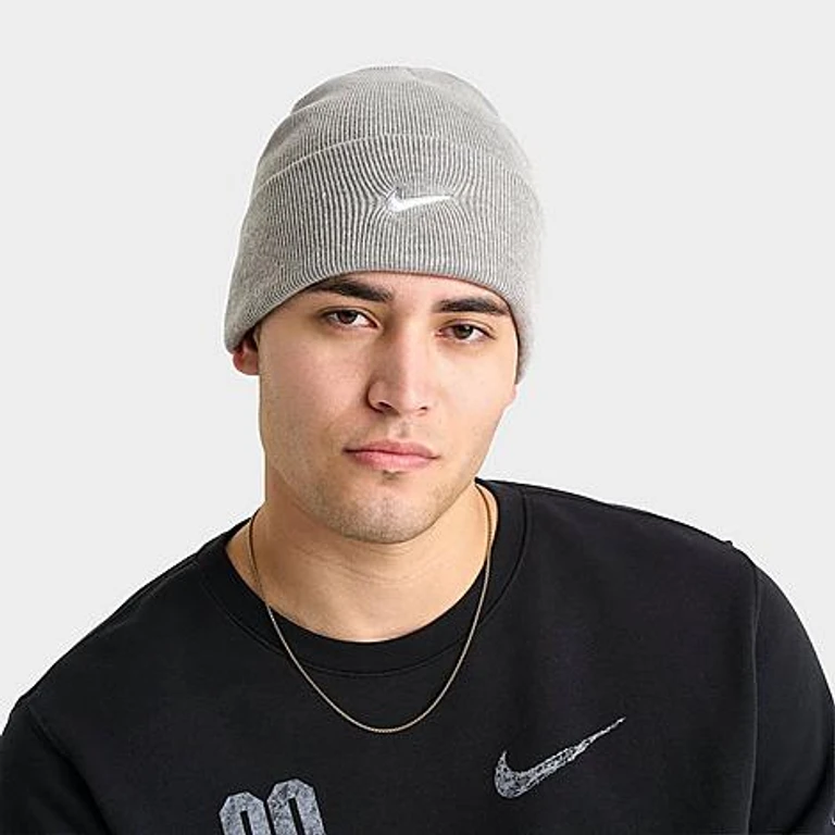 Nike Peak Swoosh Beanie Hat in Black