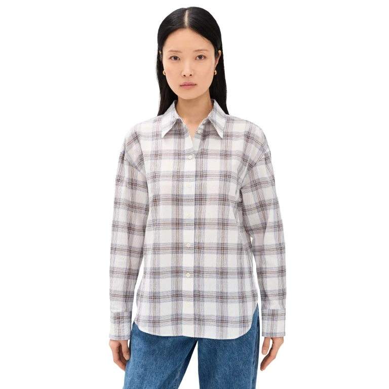 Sold Out NYC The Everything Shirt Cream Plaid S