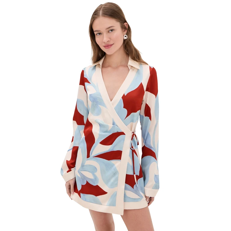 Seven Wonders Amoree Long Sleeve Mini Dress Amoree Red XS