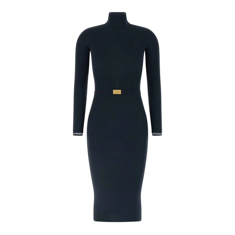 Elisabetta Franchi Logo Belt Dress