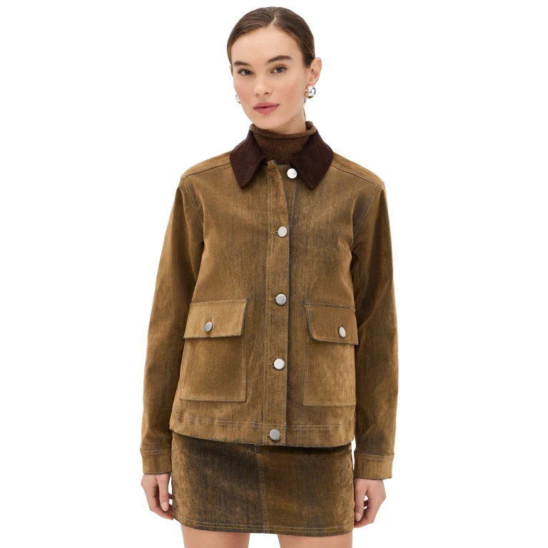 ALIGNE Bark Denim Flock Barn Jacket Sand XL