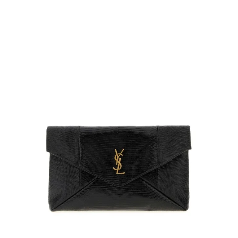 Saint Laurent Black Leather Clutch