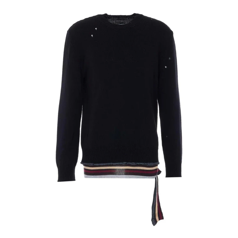 MM6 Maison Margiela Pull Col Rond - Noir