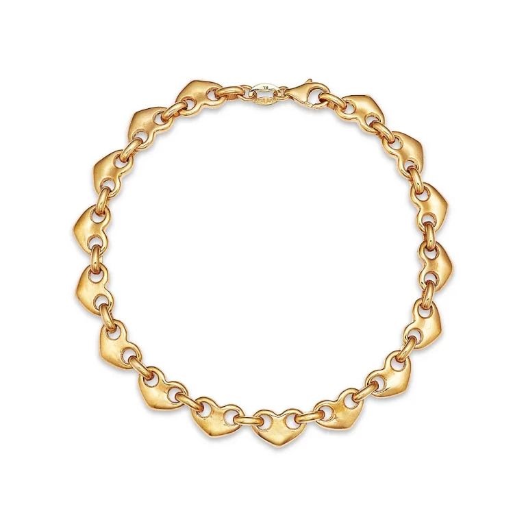Heart Link Chain Bracelet in 14K Yellow Gold