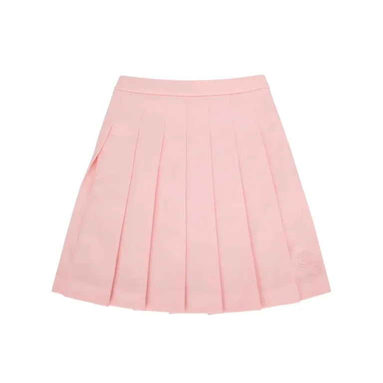 Burberry Kids Ekd Logo-Embroidered Pleated Skirt