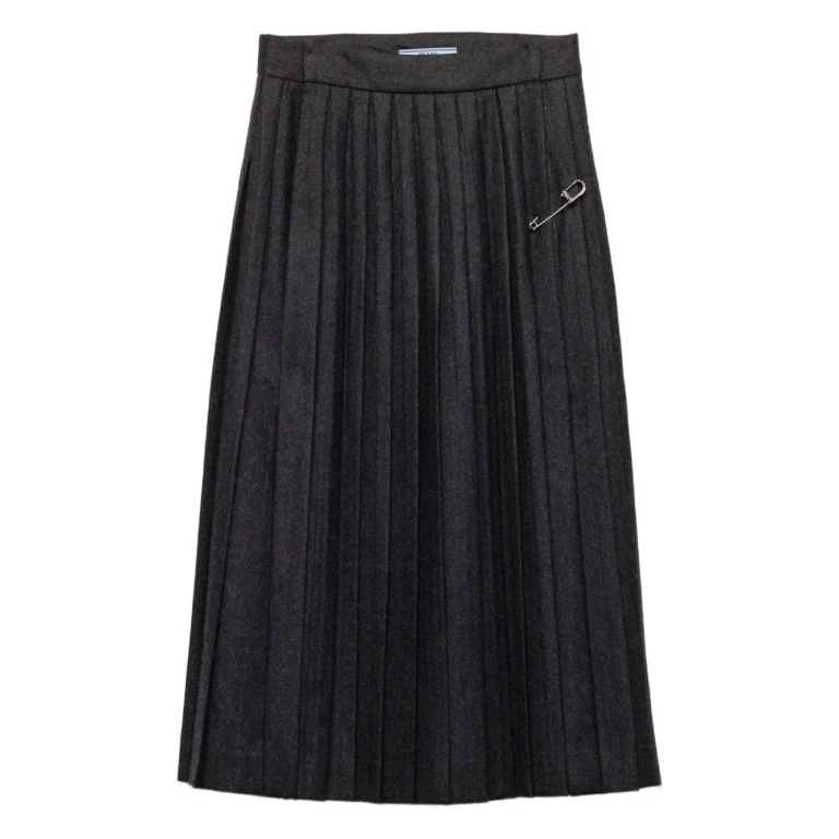 Prada Gray Pleated Skirt