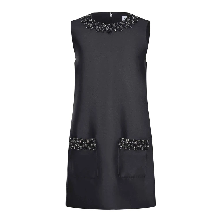 Self Portrait Robe Au Genou - Noir