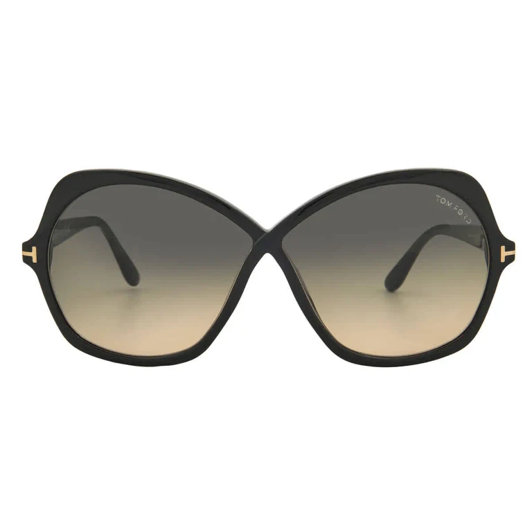 Tom Ford Rosemin Smoke Gradient Butterfly Ladies Sunglasses FT1013 01B 64