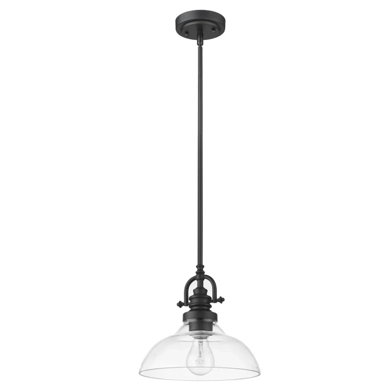 Matte Black One Light Pendant from the Virginia Collection
