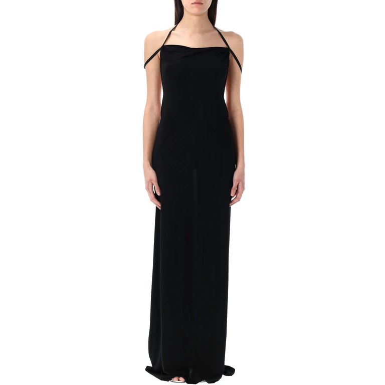 Marine Serre Draped Jersey Open Back Dress