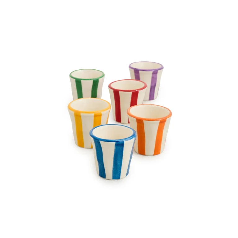 Zafferano Lido Righe Espresso Shot Cups Red One Size