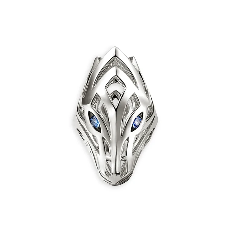 John Hardy Sterling Silver Blue Sapphire Sapphire Naga Saddle Ring