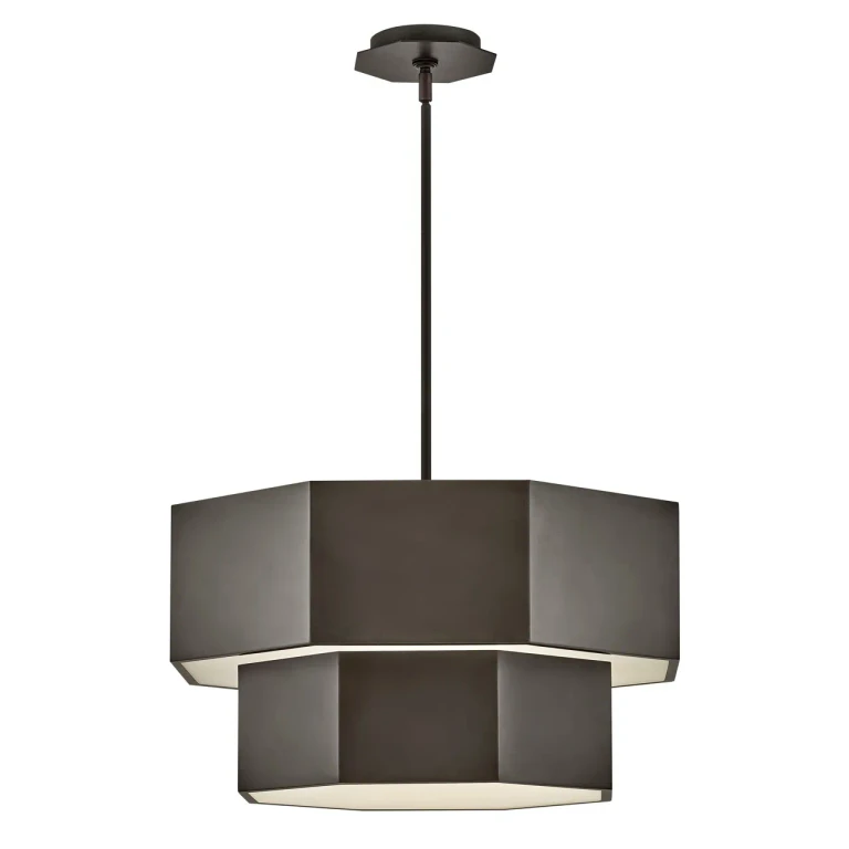 Black Oxide LED Convertible Chandelier from the Facet Collection