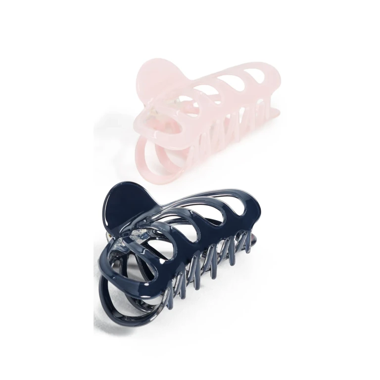 By Adina Eden Octopus Hair Claw Clip Set Pink and Navy One Size