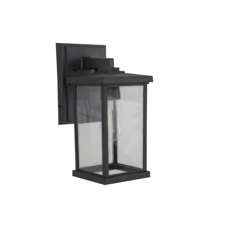 Textured Black One Light Outdoor Lantern from the Resilience Lanterns Collection