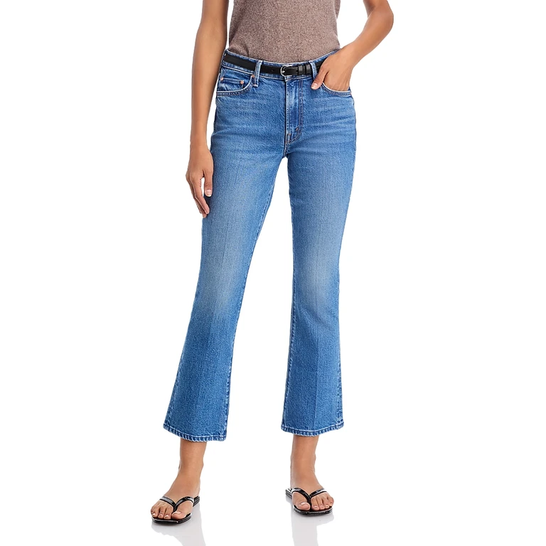 Mother The Outsider Flood Kick Flare Jeans in Field Trip