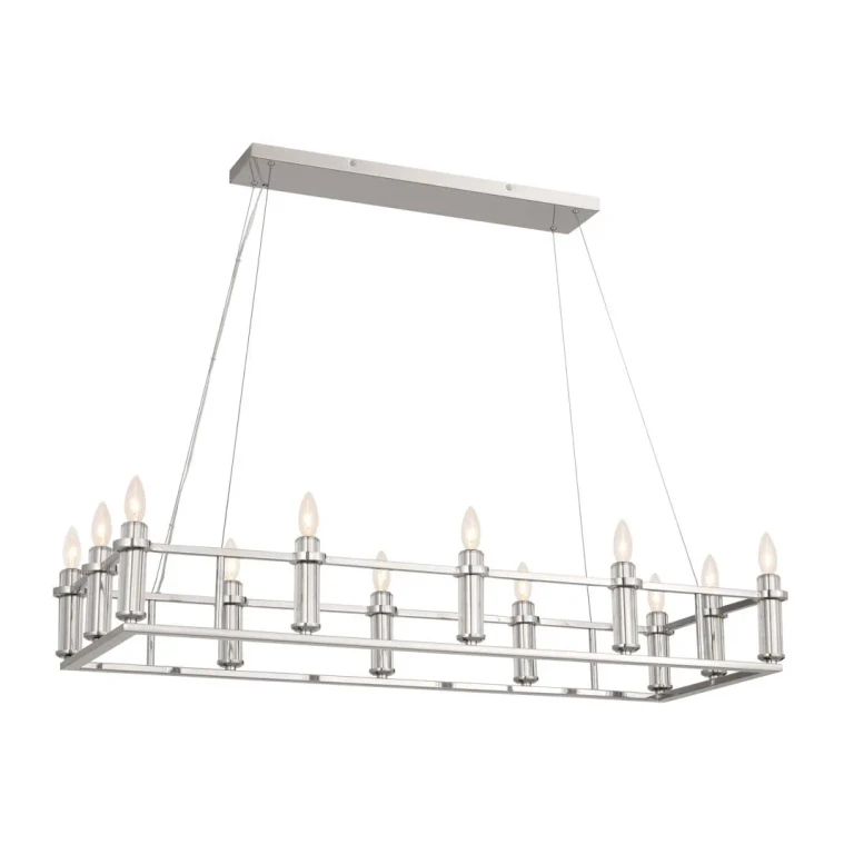 Polished Nickel Linear Chandelier from the Rosalind Collection