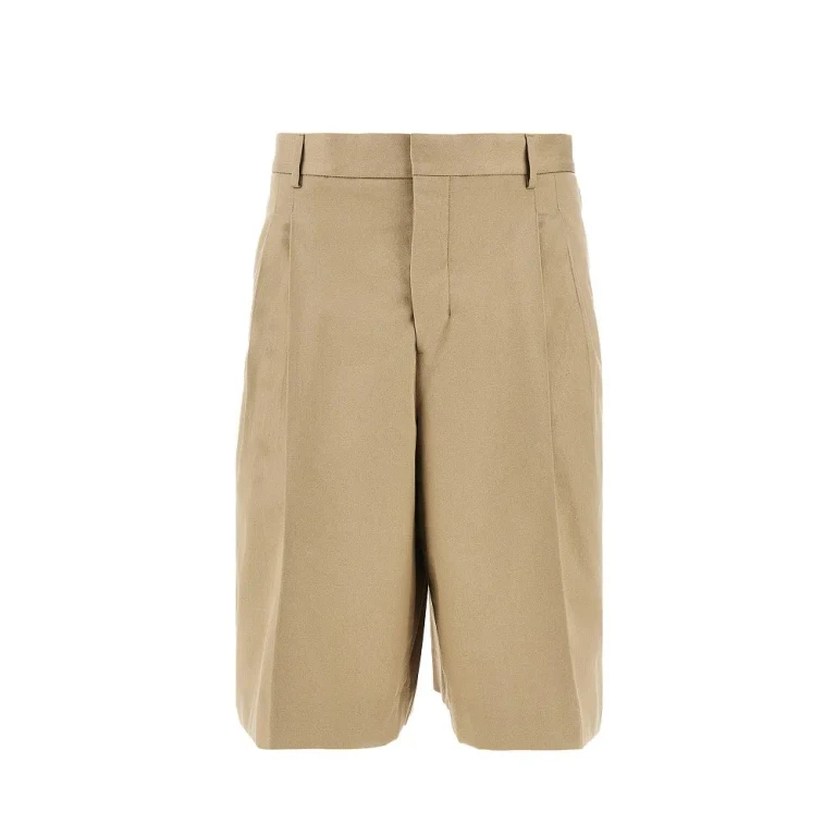 Calções Ami em gabardina de algodão com pinças
